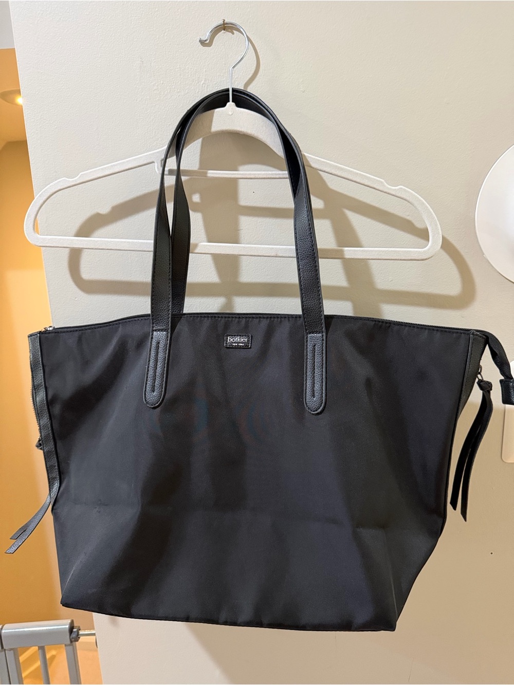 Botkier Black Nylon Tote with Leather Straps